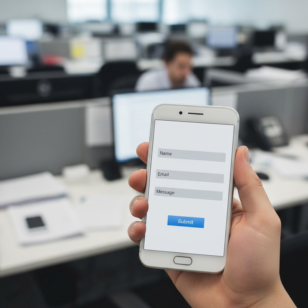 Smartphone mit Kontaktformular